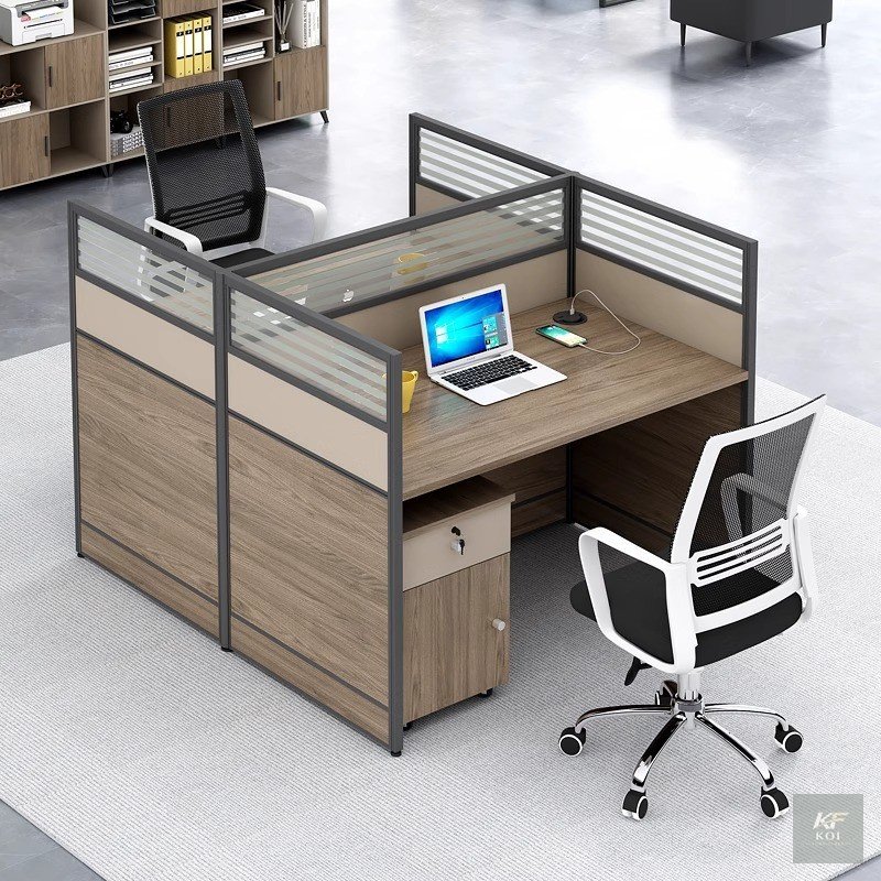 Dual Way Modular Office Workstation, dual-way office workstation, 2-way modular workstation, 2-person office workstation, dual office desk, two-seater office desk, modular office workstation, shared o