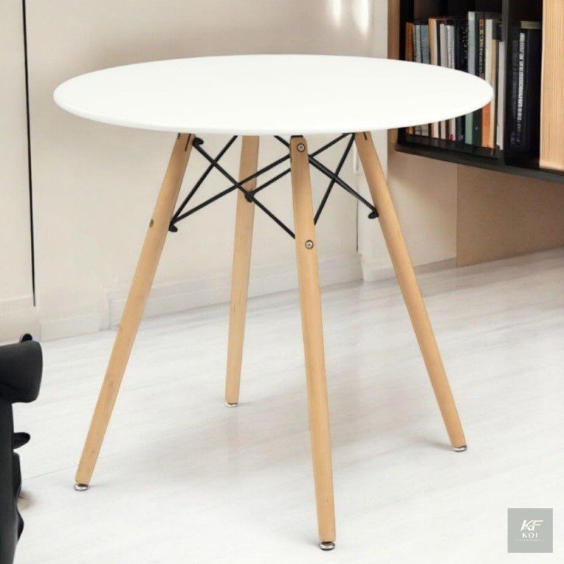 Eames Round Table, Eames round dining table Kenya, modern Eames table Nairobi, round Eames dining table, contemporary round table Kenya, minimalist round dining table, Eames-style pedestal table, mode
