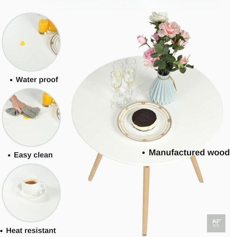 Eames Round Table, Eames round dining table Kenya, modern Eames table Nairobi, round Eames dining table, contemporary round table Kenya, minimalist round dining table, Eames-style pedestal table, mode