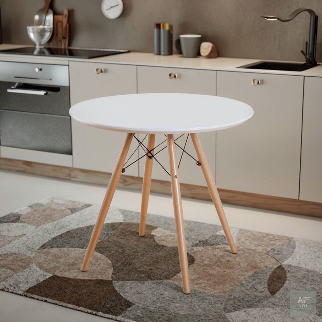 Eames Round Table, Eames round dining table Kenya, modern Eames table Nairobi, round Eames dining table, contemporary round table Kenya, minimalist round dining table, Eames-style pedestal table, mode