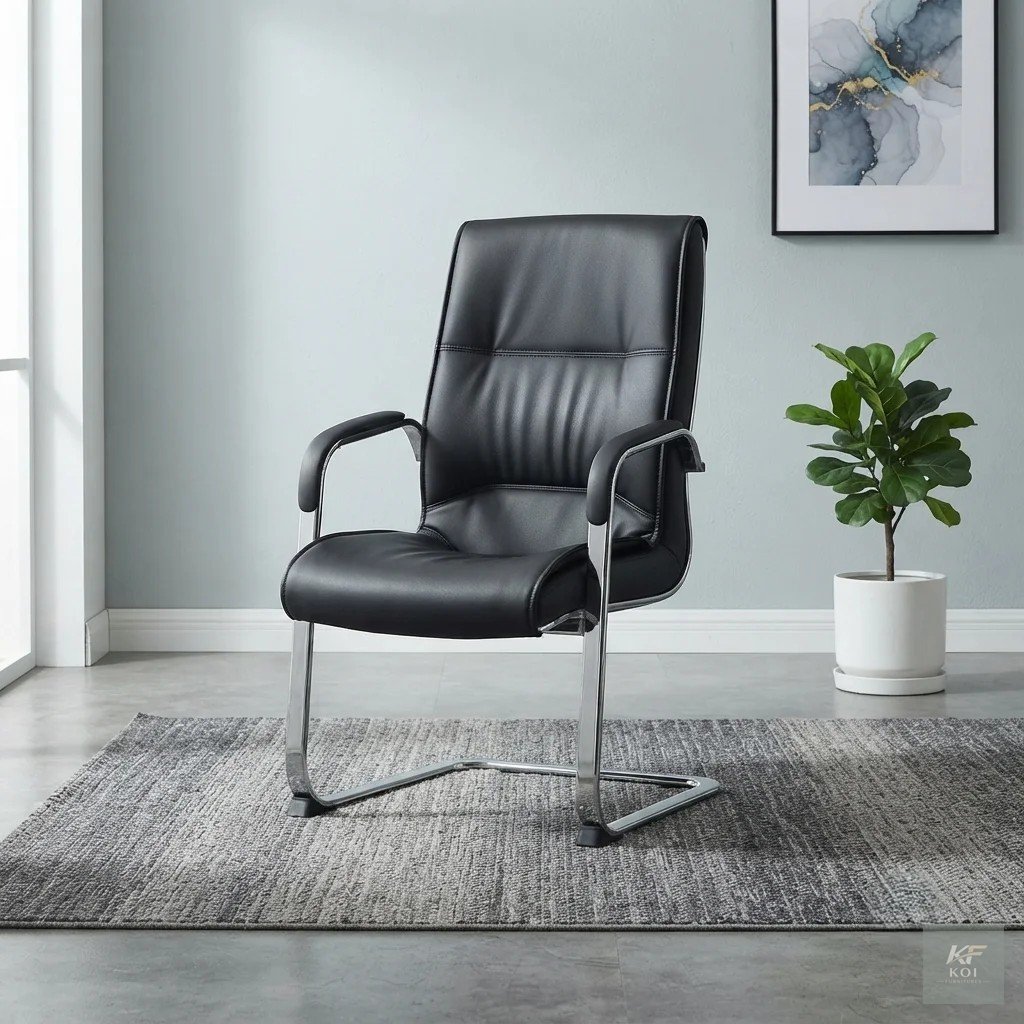 Executive Leather Cantilever Visitor Office Chair, executive leather visitor chair, leather cantilever office chair, cantilever visitor chair, executive visitor office chair, leather office guest chai