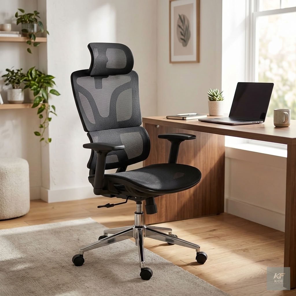 Flexon ergonomic high-back mesh office chair, Flexon office chair, Flexon ergonomic chair Kenya, high-back mesh office chair, ergonomic mesh chair Nairobi, adjustable ergonomic office chair, breathabl