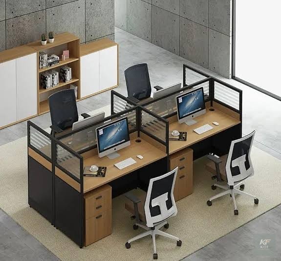 GH 4-way modular office workstation, 4-way office workstation, GH modular workstation, 4-person office workstation, four-person workstation, 4-way modular workstation, modular office workstation, 4-wa