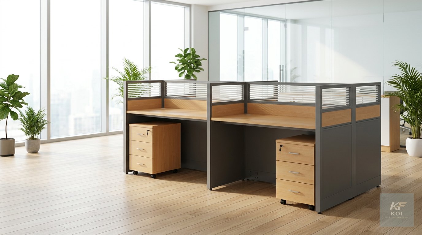 GH 4-way modular office workstation, 4-way office workstation, GH modular workstation, 4-person office workstation, four-person workstation, 4-way modular workstation, modular office workstation, 4-wa