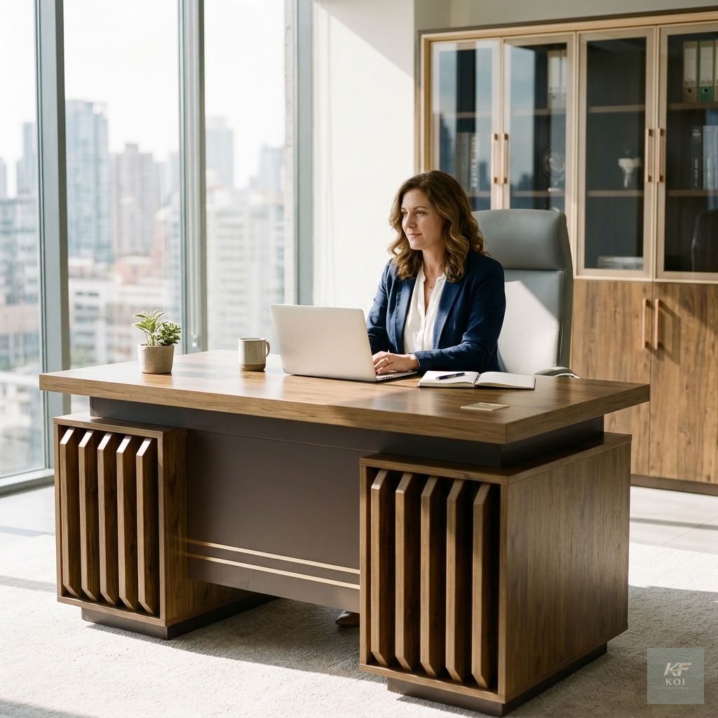 Modern 1.4-Meter Executive Office Desk, 1.4M executive office desk Kenya, modern 1.4-meter office desk, executive wooden office desk Nairobi, contemporary director's office desk, premium executive wor