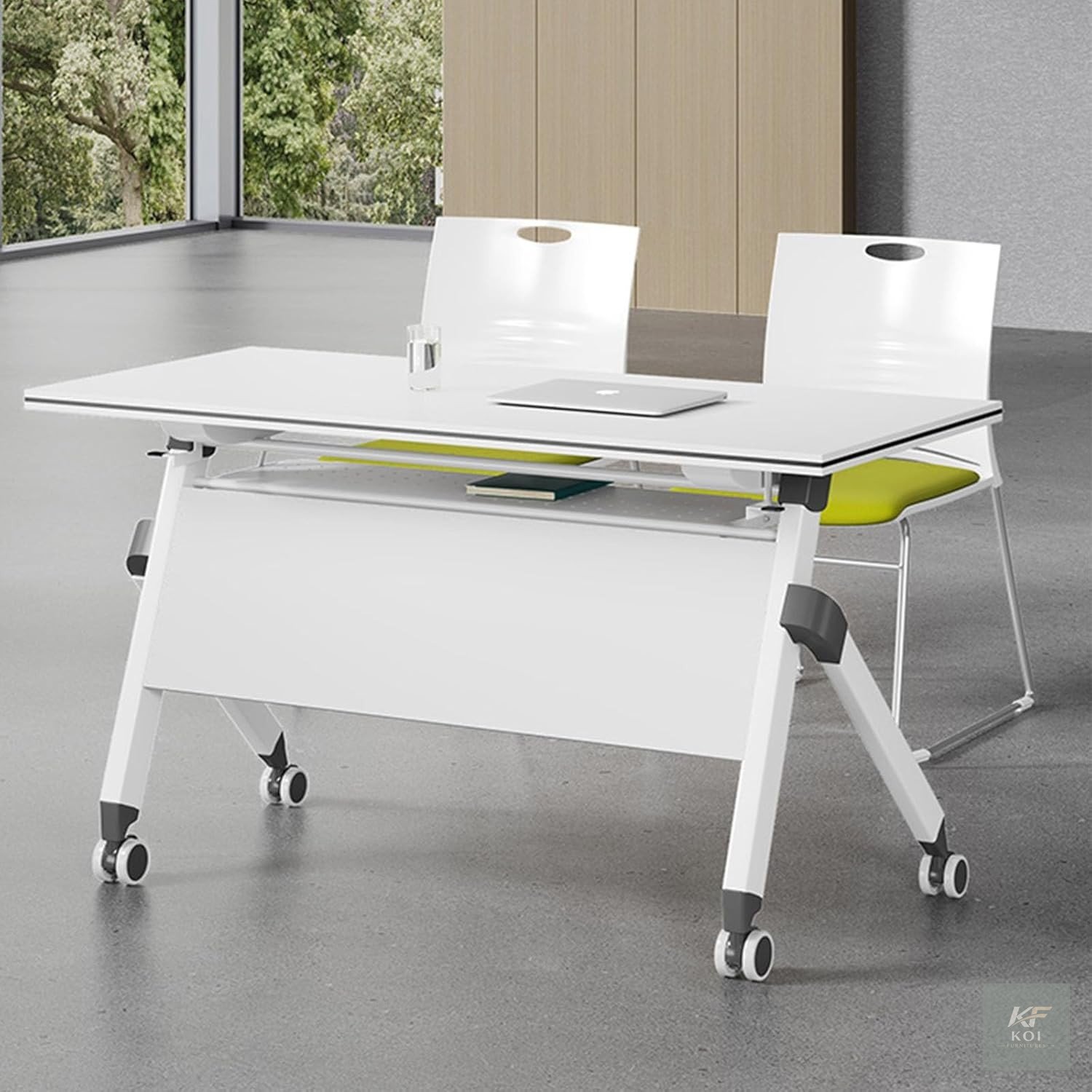 Movable foldable training table, portable folding training table, foldable office table, mobile training table, movable office table, folding conference table, portable training desk, foldable meeting