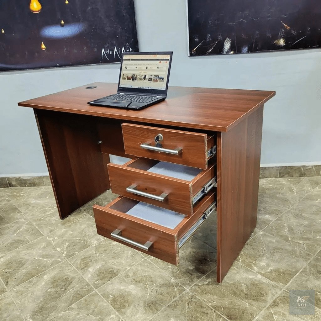 Office Desk 120mm With Drawers, office desk with drawers Kenya, 120cm office desk with drawers, 1.2M office desk Nairobi, modern office desk with storage, wooden office desk with drawers, office works