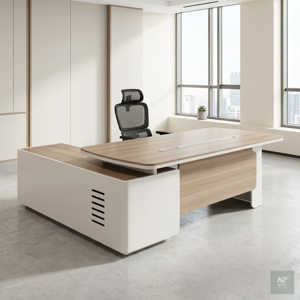 RN 2.2-Meter Executive L-Shaped Office Desk, RN 2.2M executive office desk, 2.2-meter L-shaped office desk, large executive L-shaped desk, modern executive office desk Kenya, premium L-shaped office d