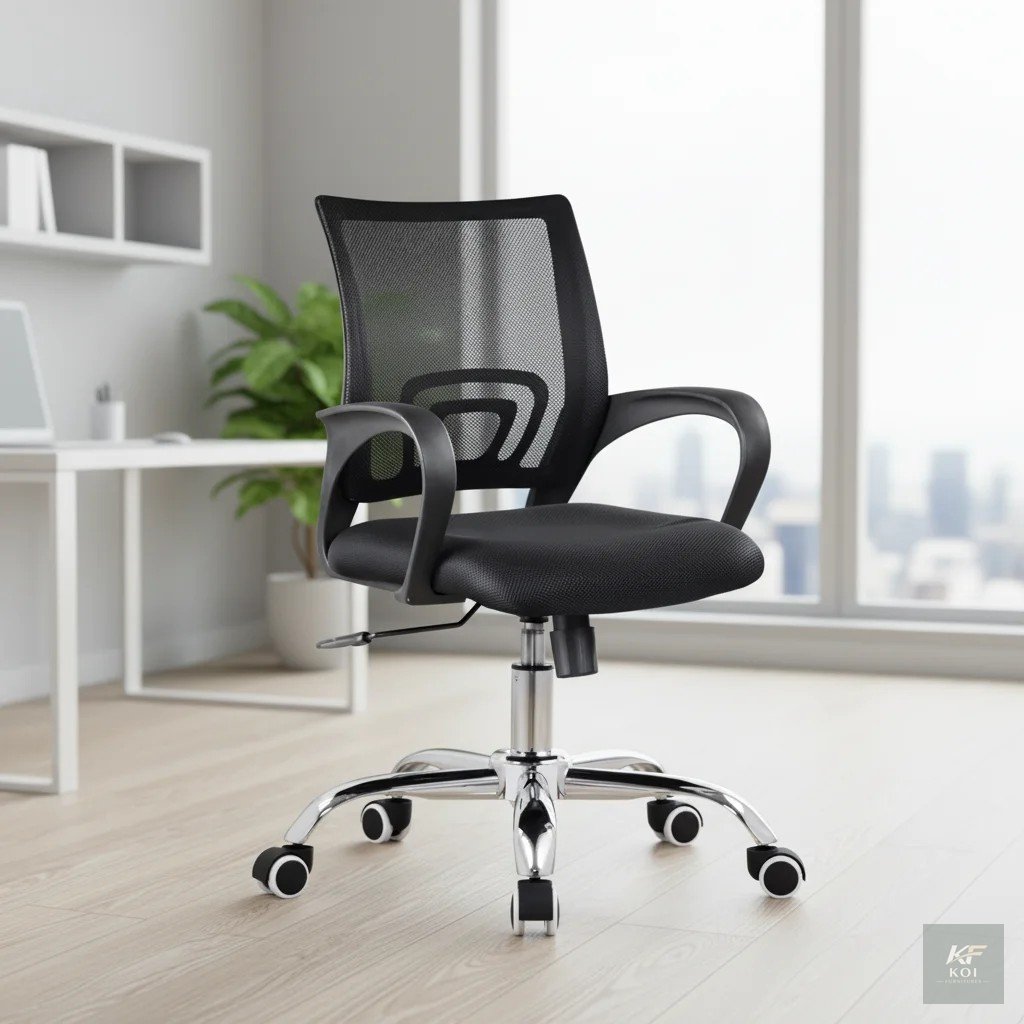 mid-back mesh clerical office chair, mid-back mesh office chair Kenya, clerical office chair Nairobi, ergonomic mid-back chair, mesh clerical chair, mid-back swivel office chair, adjustable clerical o