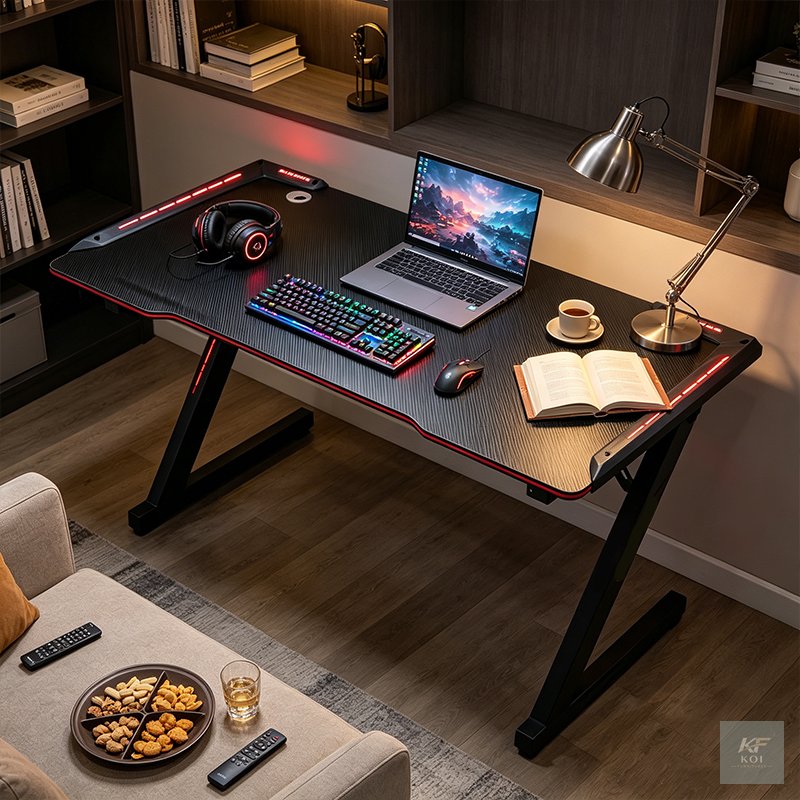Z-Shaped Ergonomic Gaming Desk, Z-shaped gaming desk Kenya, ergonomic gaming desk Nairobi, modern Z-frame computer desk, gaming workstation Kenya, Z-shaped computer table, ergonomic gaming table Nairo