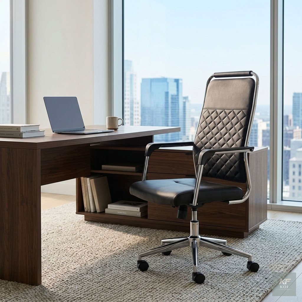 black leather executive office chair, black executive leather chair, black leather office chair, executive office chair, luxury executive office chair, premium leather office chair, high-back executiv