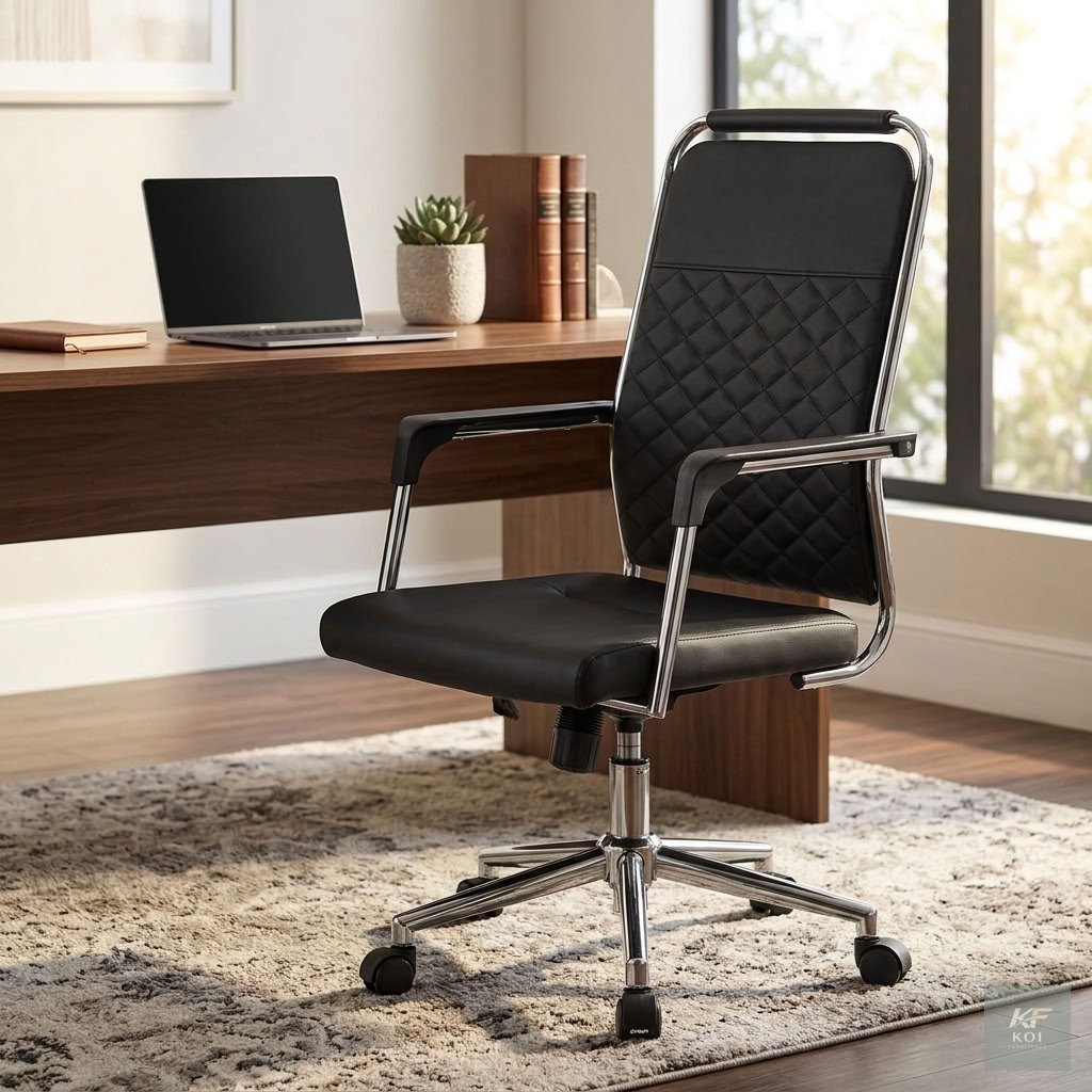 black leather executive office chair, black executive leather chair, black leather office chair, executive office chair, luxury executive office chair, premium leather office chair, high-back executiv