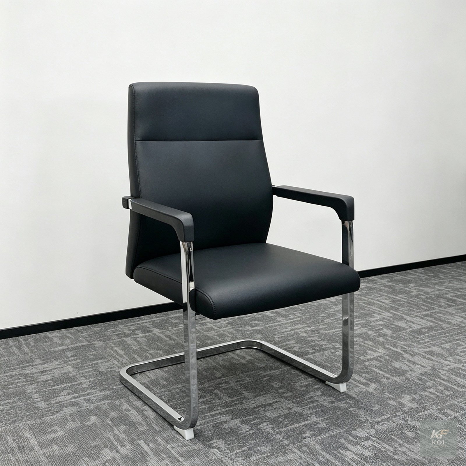 black leatherette executive visitor chair, black leatherette visitor chair, executive visitor office chair, black leather visitor chair Kenya, leatherette office guest chair, executive guest chair Nai