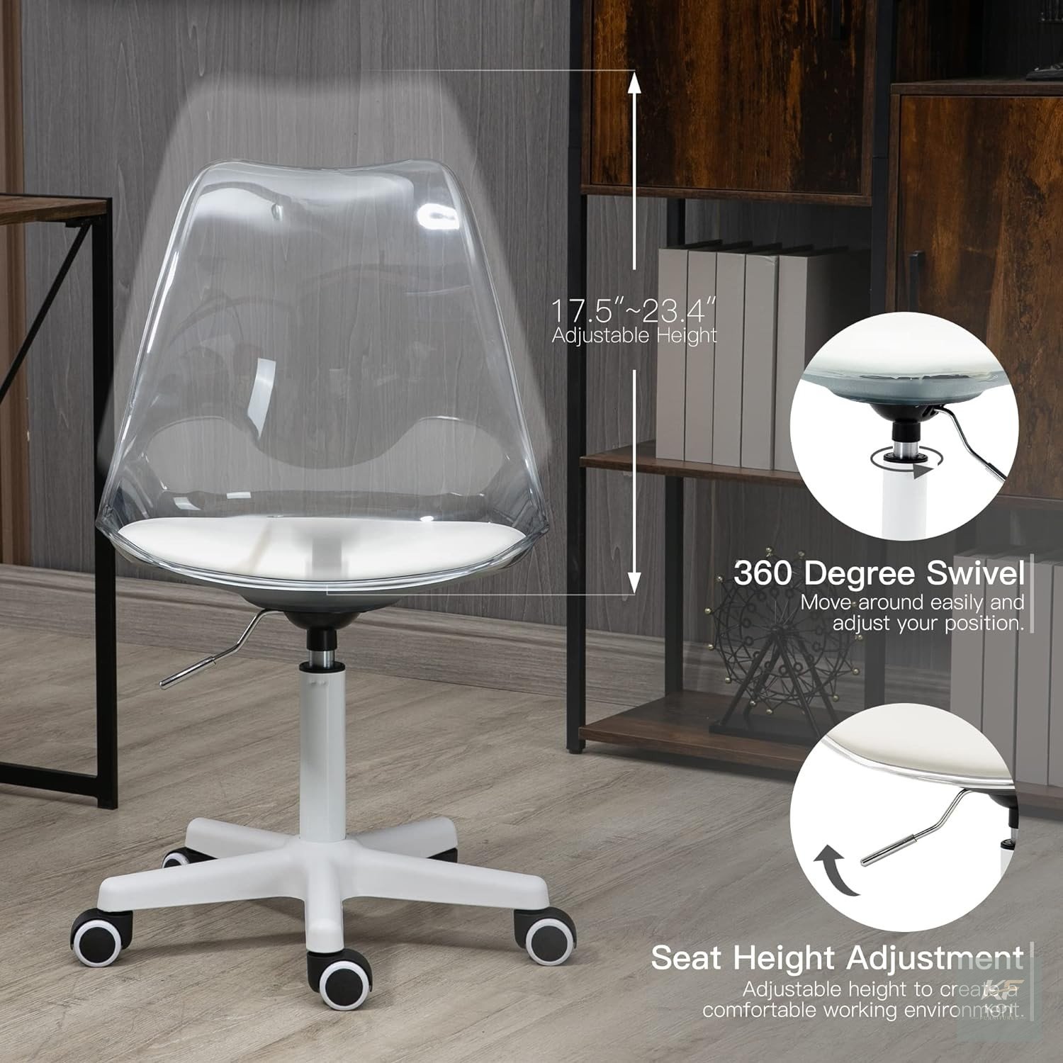 Clear Eames Swivel Chair 3