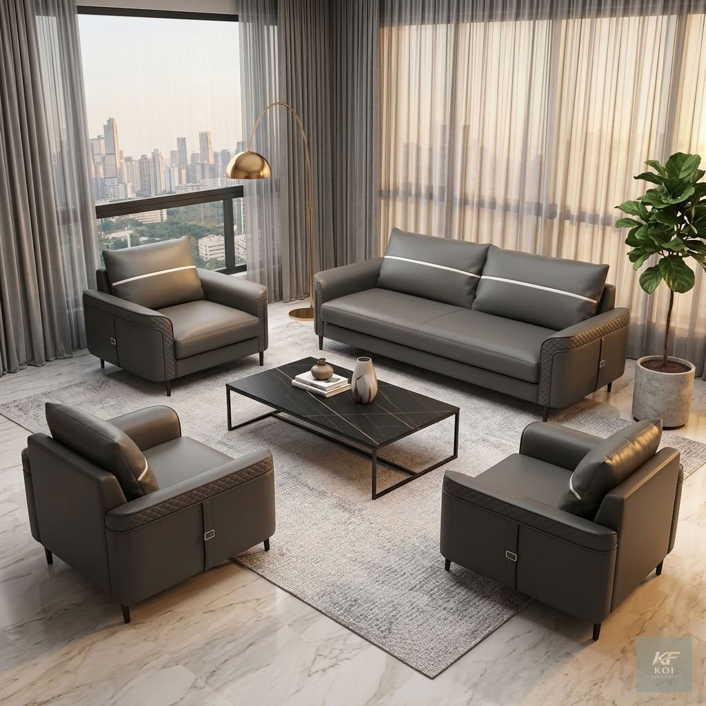 Five Seaters Executive Premium Office Sofa Set 5
