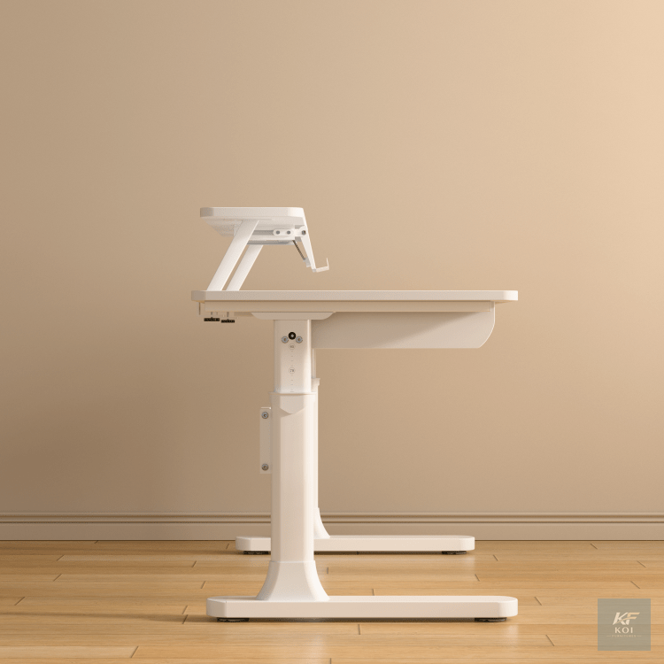 White Manual Adjustable Home Office Desk 12