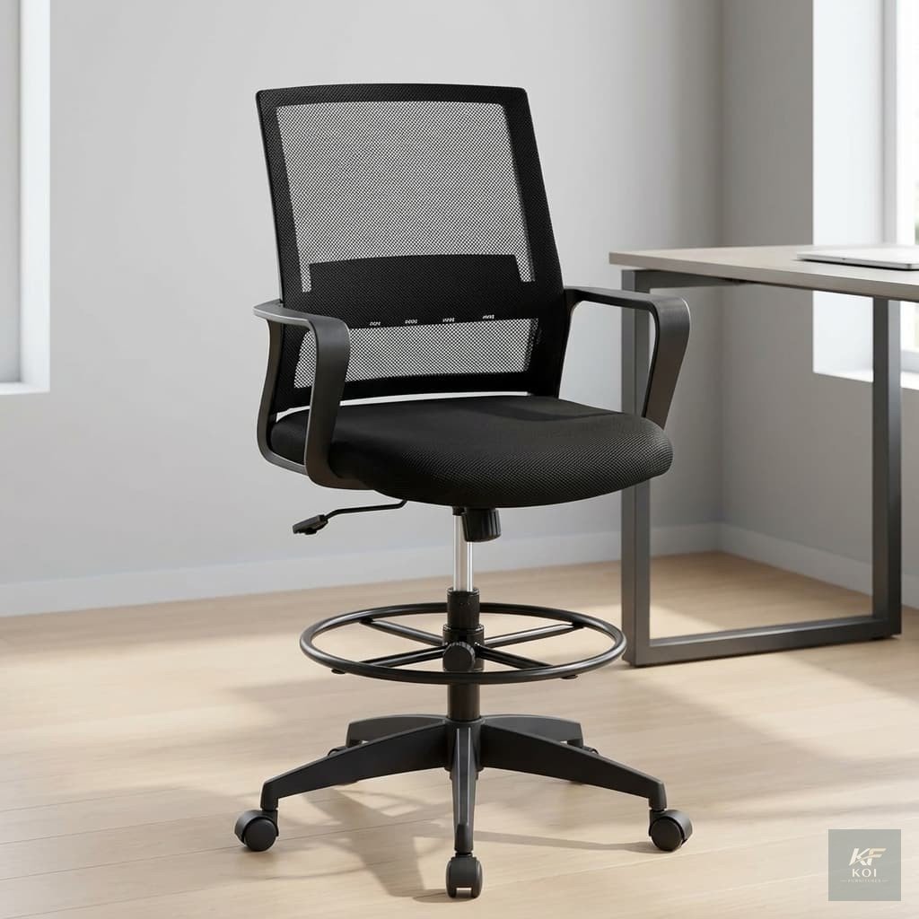 Adjustable Mesh Cashier Chair, adjustable cashier chair Kenya, mesh cashier chair Nairobi, height-adjustable cashier chair, ergonomic cashier chair, adjustable office counter chair, high chair for cas