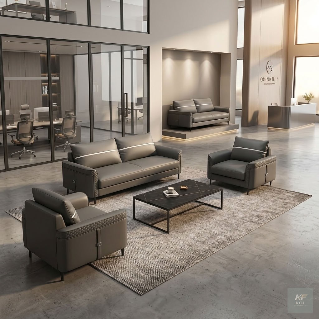 Five Seaters Executive Premium Office Sofa Set 9