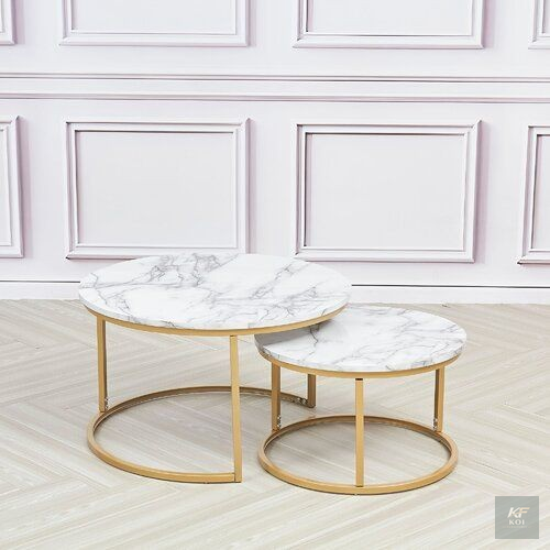 modern 2-piece marble-effect nesting tables, 2-piece marble nesting tables, marble-effect coffee table set Kenya, modern nesting coffee tables Nairobi, two-piece nesting table set, round marble-look s