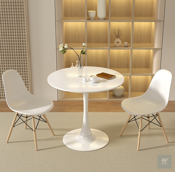 modern 3-piece round black dining set, 3-piece black dining set, modern round dining table set, black round dining table with chairs, 3-piece dining table and chairs, compact dining set Kenya, round b