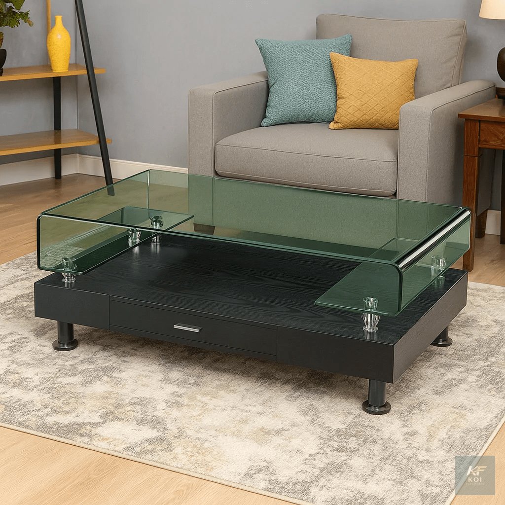 modern black wooden coffee table, black wooden coffee table Kenya, modern coffee table Nairobi, black wood centre table, contemporary living room coffee table, black rectangular coffee table, stylish