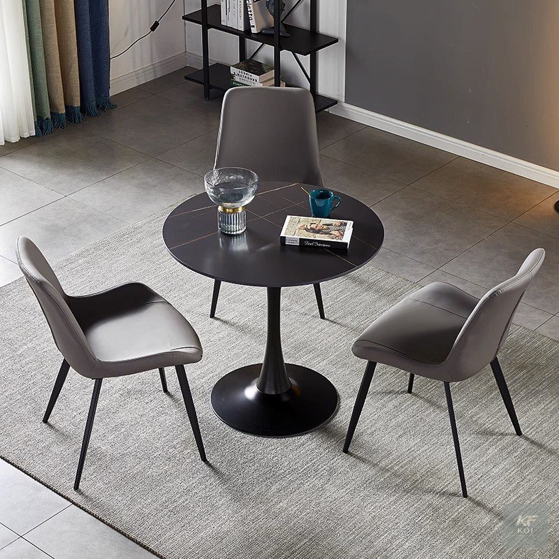 modern round marble-finish tulip table, round marble tulip table Kenya, modern tulip dining table, marble-finish round table Nairobi, round pedestal dining table, contemporary tulip table, white marbl