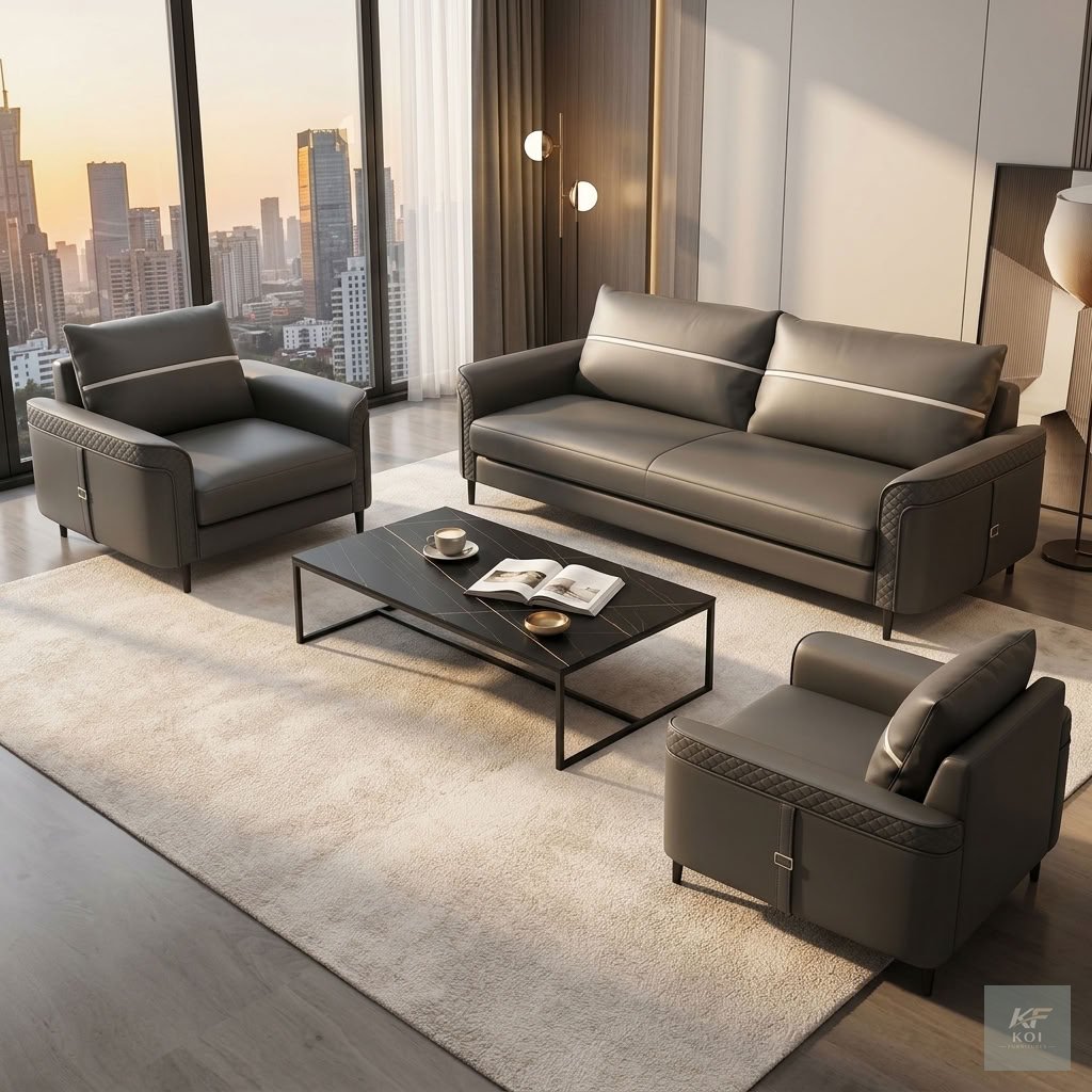 Five Seaters Executive Premium Office Sofa Set 3