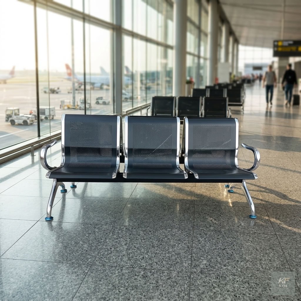 LIFT 3-link metallic waiting bench                LIFT 3-link metallic waiting bench, 3-seater metallic waiting bench, three-link waiting bench, metal waiting room bench, 3-seat office waiting bench,