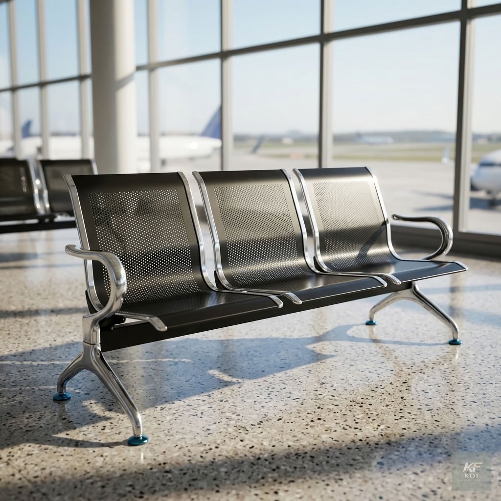 LIFT 3-link metallic waiting bench                LIFT 3-link metallic waiting bench, 3-seater metallic waiting bench, three-link waiting bench, metal waiting room bench, 3-seat office waiting bench,