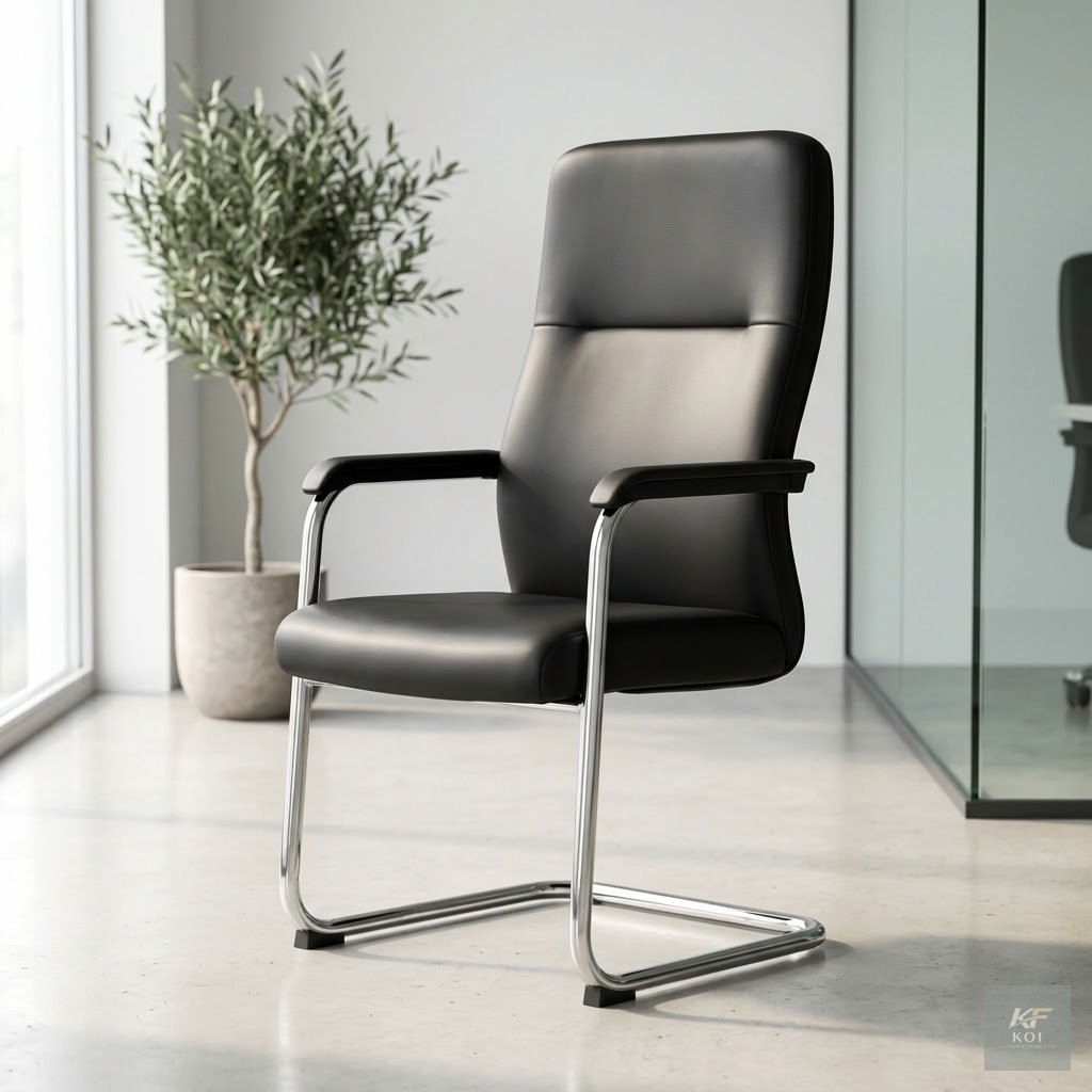 ergonomic high-back leather executive visitor Chair Ergonomic high-back leather executive visitor chair, high-back leather visitor chair, ergonomic executive visitor chair, leather office guest chair,