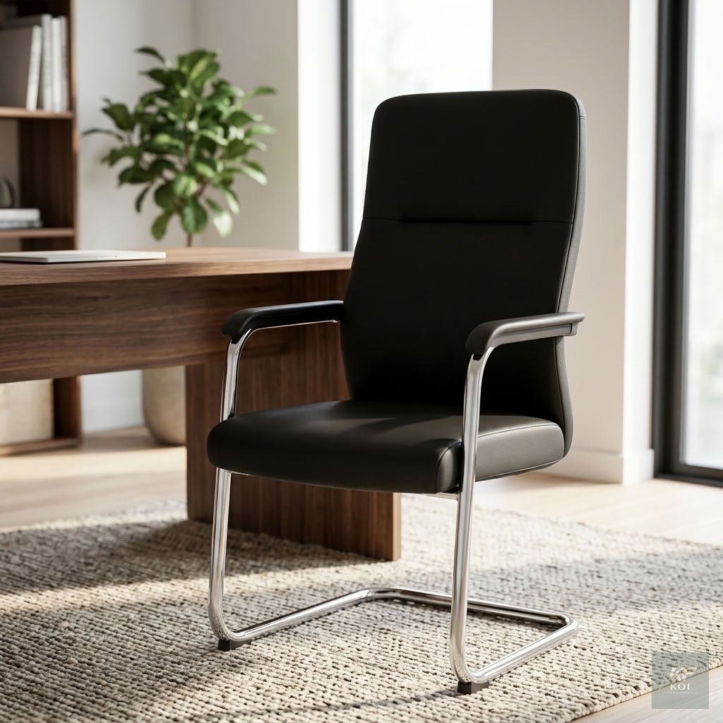 ergonomic high-back leather executive visitor Chair Ergonomic high-back leather executive visitor chair, high-back leather visitor chair, ergonomic executive visitor chair, leather office guest chair,