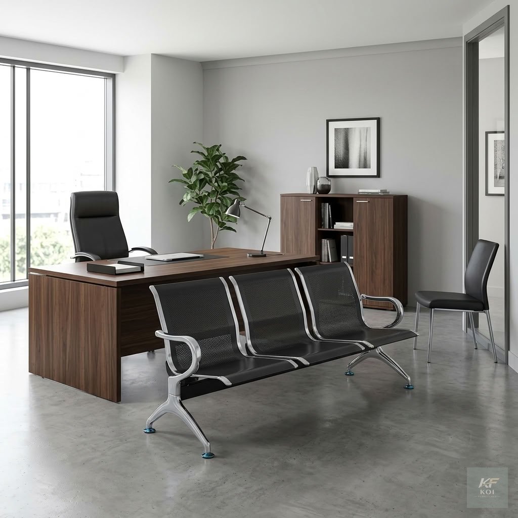 LIFT 3-link metallic waiting bench                LIFT 3-link metallic waiting bench, 3-seater metallic waiting bench, three-link waiting bench, metal waiting room bench, 3-seat office waiting bench,