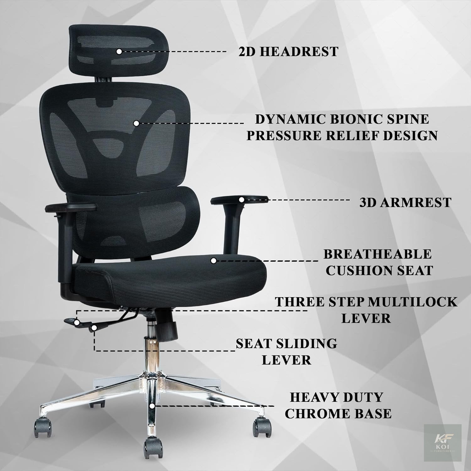 Executive High Back Orthopedic Office Chair 9