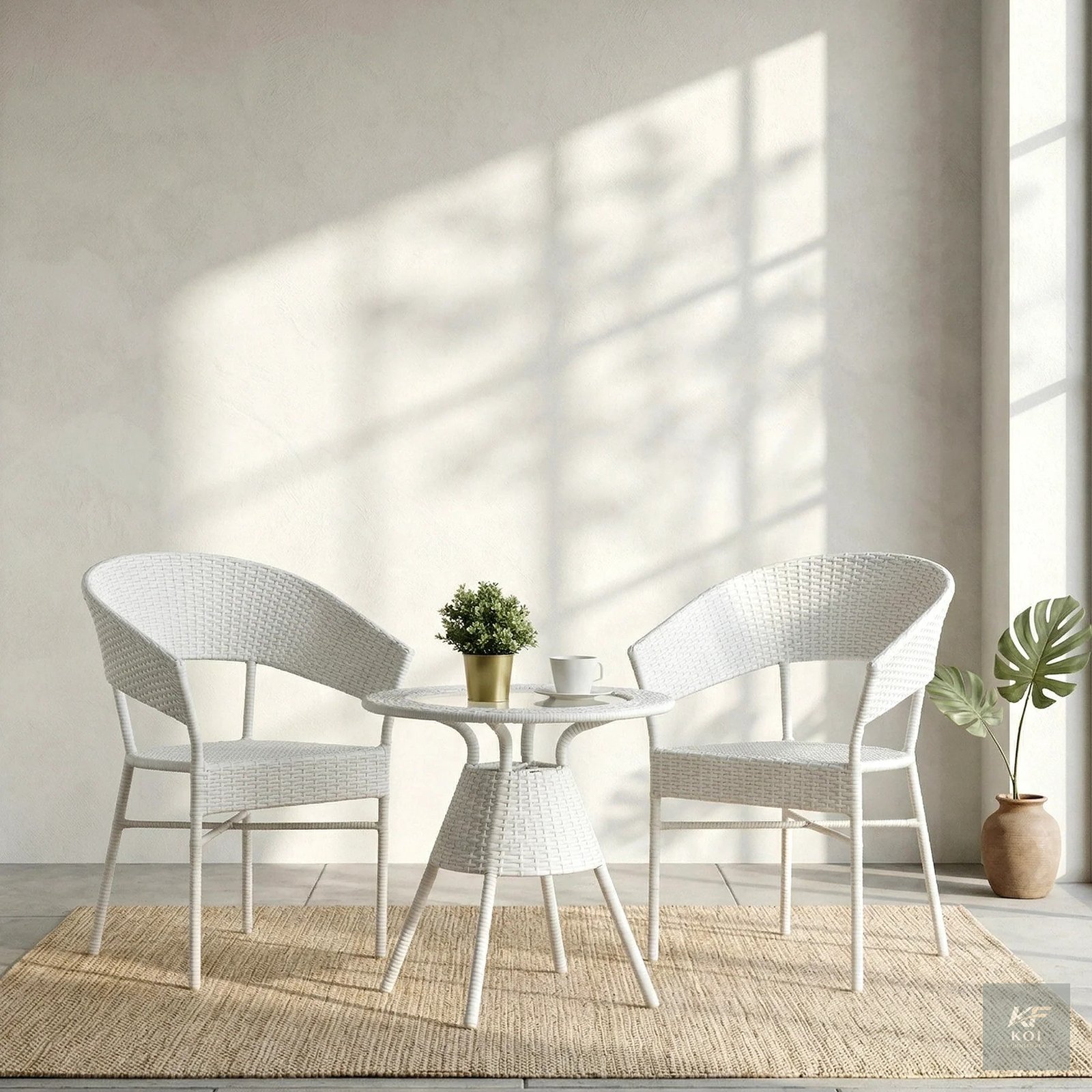 white woven rattan outdoor armchair, white rattan armchair, woven rattan outdoor chair, white outdoor armchair, rattan patio chair, woven outdoor chair, modern rattan armchair, contemporary outdoor ar
