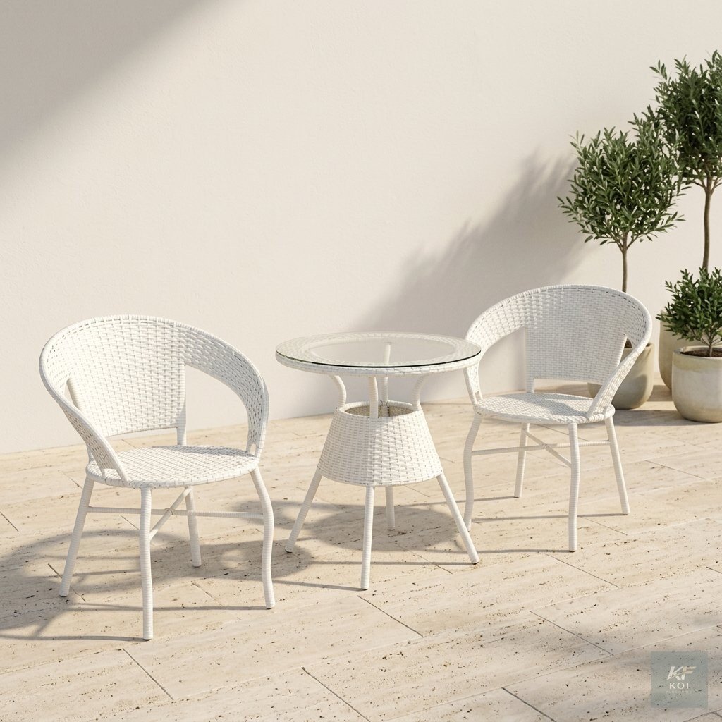 white woven rattan outdoor armchair, white rattan armchair, woven rattan outdoor chair, white outdoor armchair, rattan patio chair, woven outdoor chair, modern rattan armchair, contemporary outdoor ar