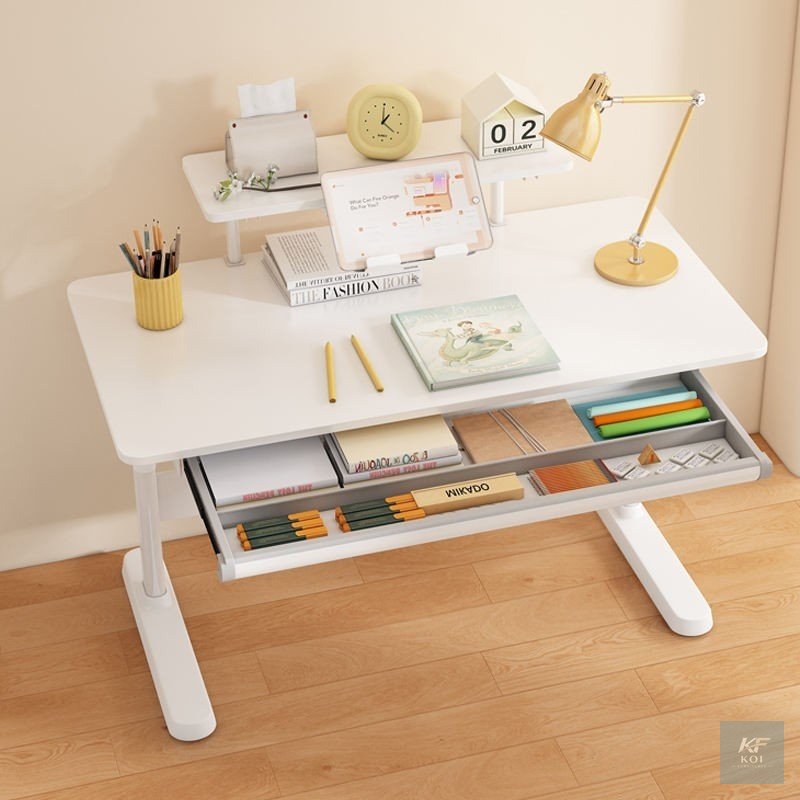 White Manual Adjustable Home Office Desk 9