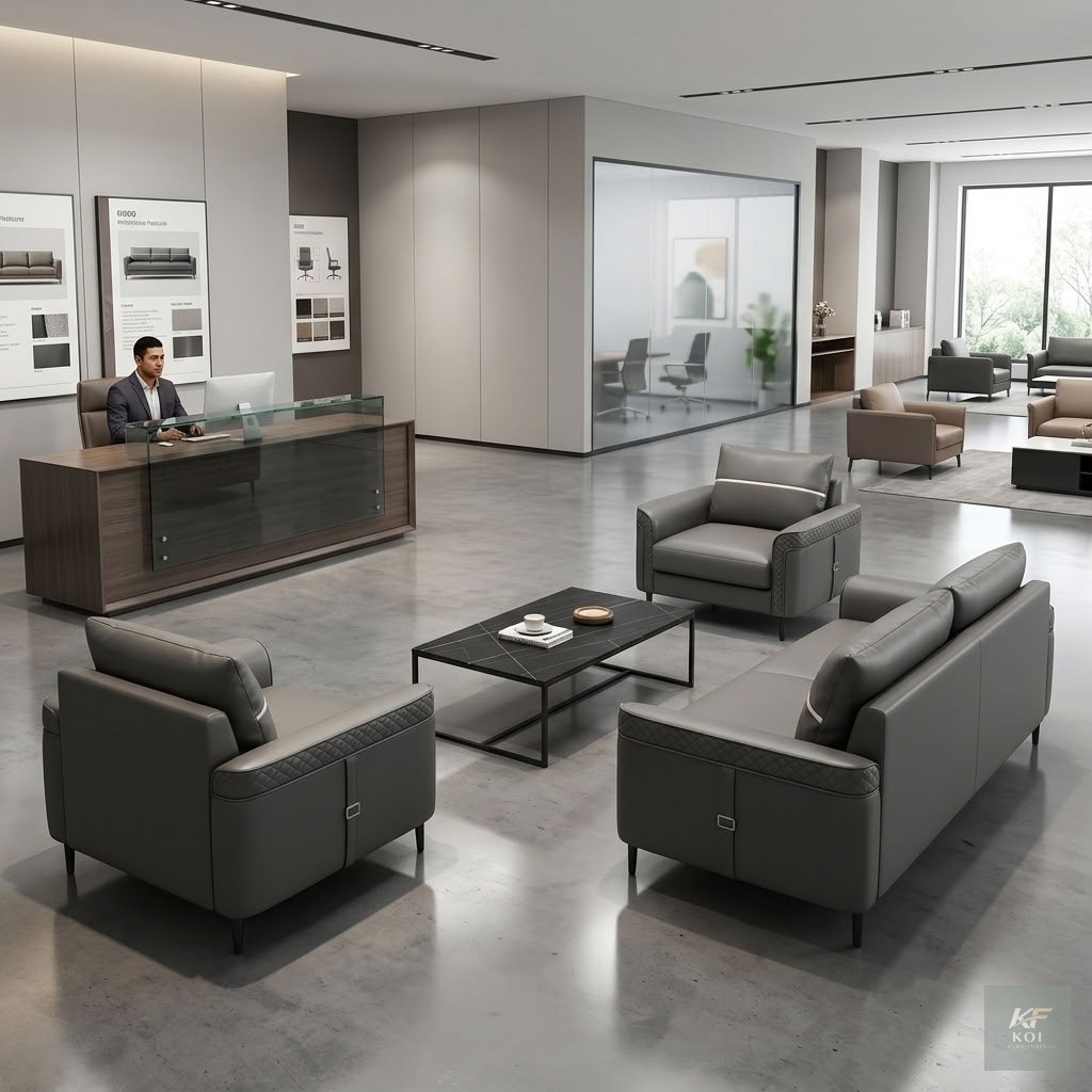 Five Seaters Executive Premium Office Sofa Set 8